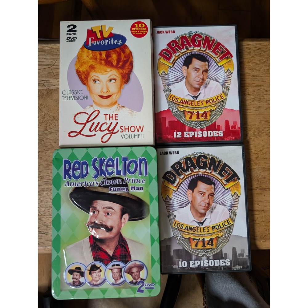 Classic TV DVD Lot The Lucy Show Red Skelton Dragnet Jack Webb 4 Pack Bundle